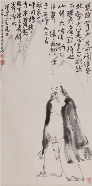亚明  醉翁图  水墨纸本  立轴  136.5×68cm