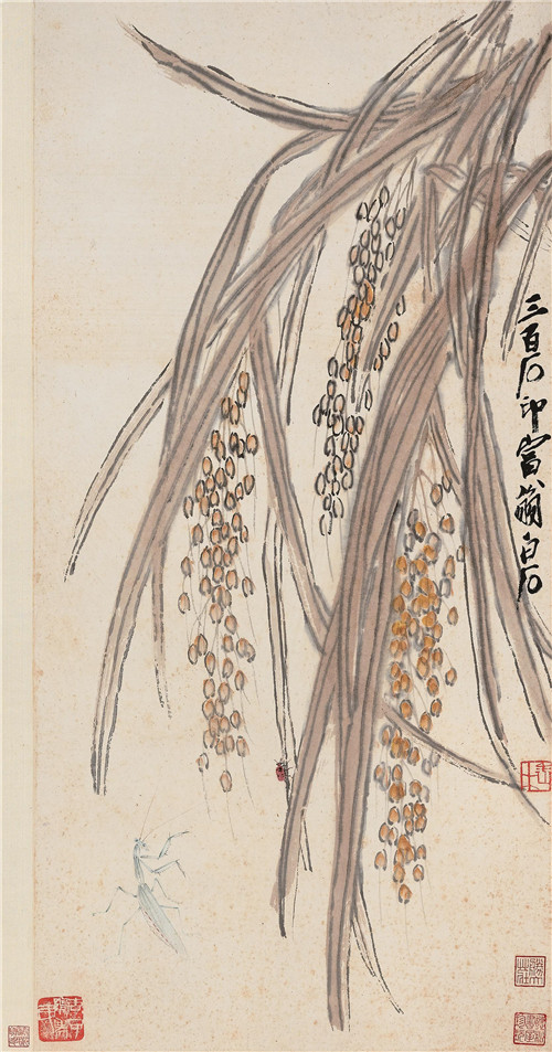 齐白石 稻谷香 设色纸本 镜心 68×33cm 约2.0平尺