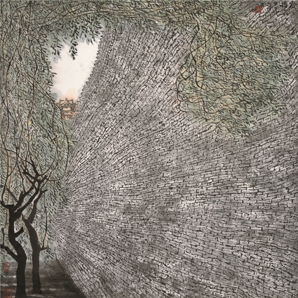 3、《宫墙》 2004年 94.5×95.5cm_副本