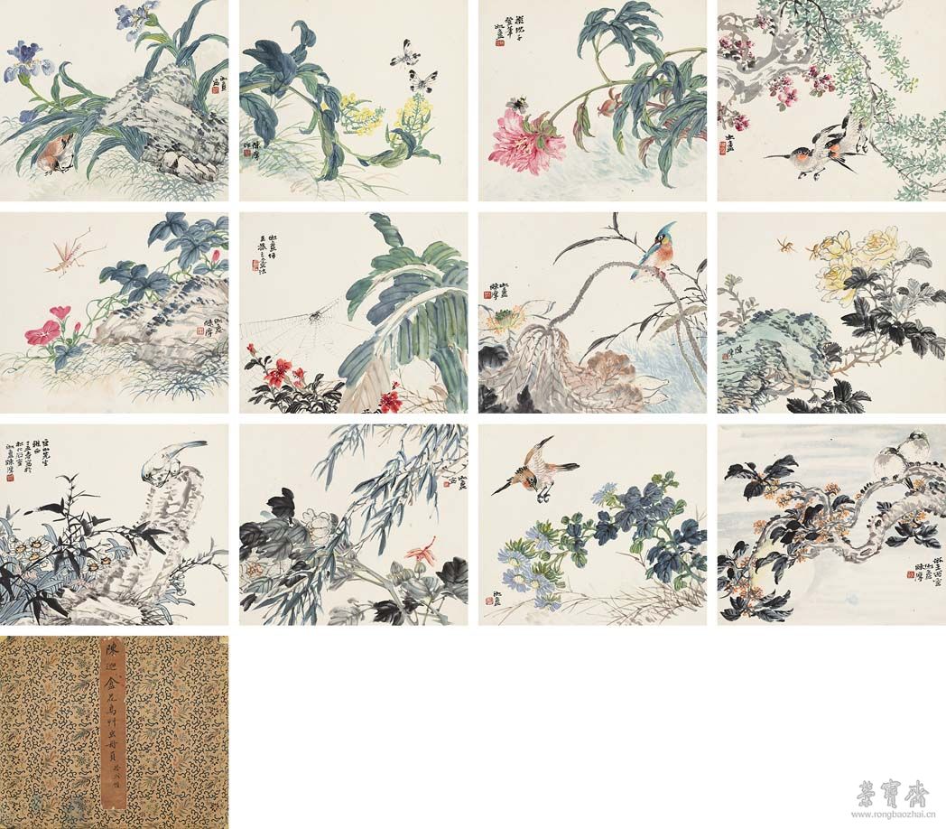 陈摩 1886-1945 花鸟册页