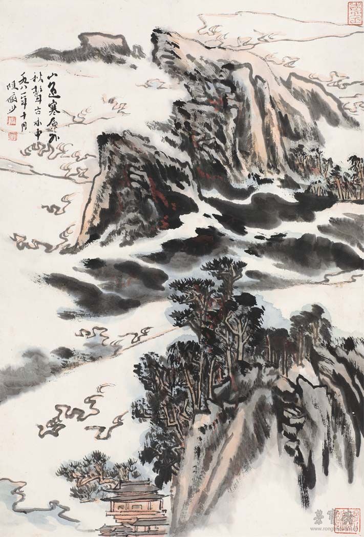 陆俨少 1909-1993 秋山萧寺