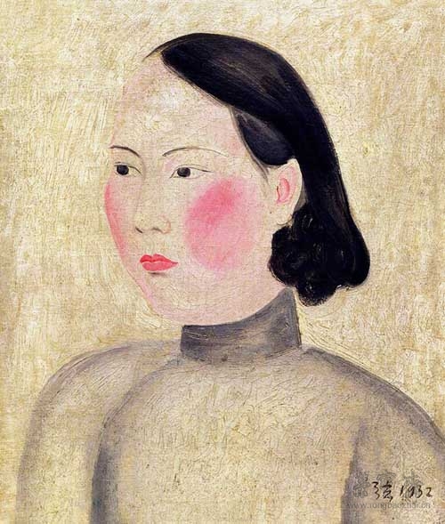 张弦 肖像 油画 38.8cmx46cm 1932年 刘海栗美术馆藏