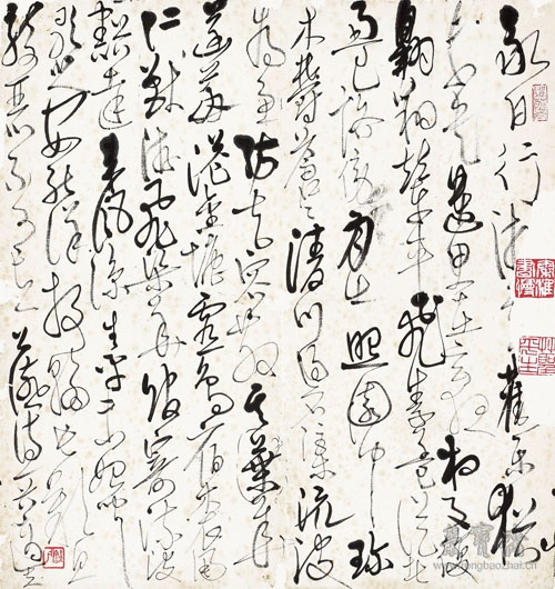 高二适 刘桢公讌诗一首 39cm×41cm 中国美术馆藏
