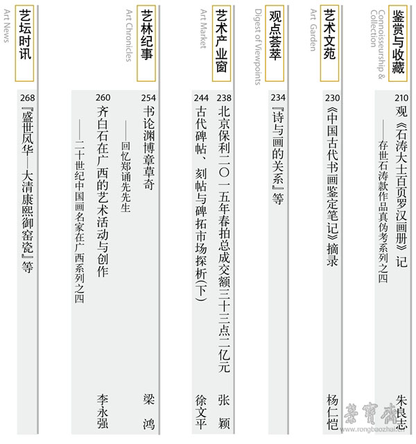 2《荣宝斋》2015年第8期目录