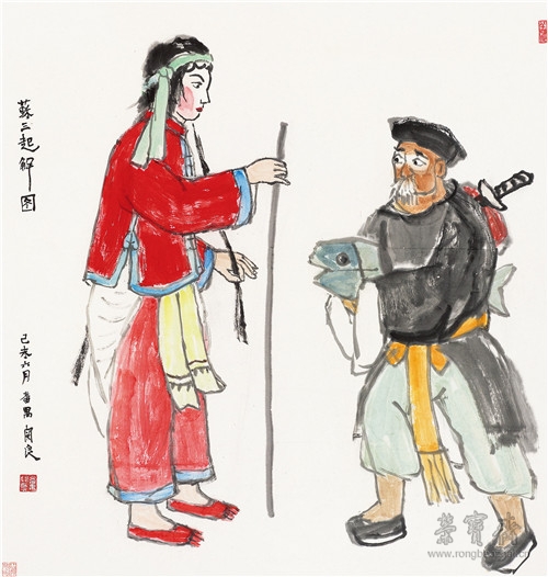 关良 苏三起解图 90cm×96cm 1979 上海中国画院藏