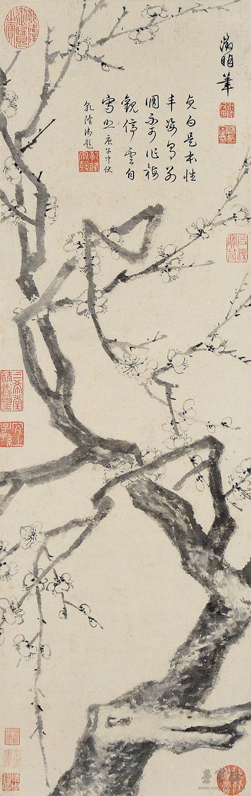 文徵明 冰姿倩影图 77cmx25cm 南京博物院藏