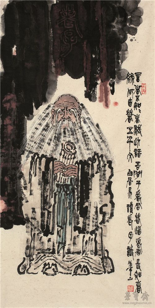  ​杨华山  老子出关  139cmx69cm 纸本设色  2011年