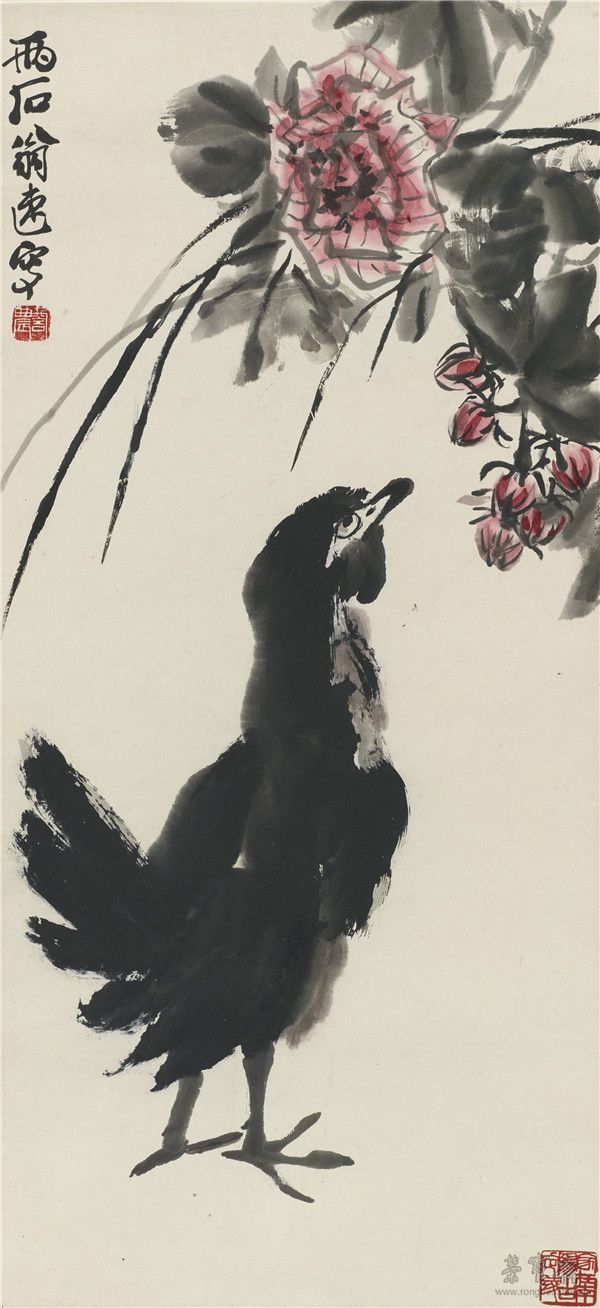 王铸九 鸡 83cm×37cm