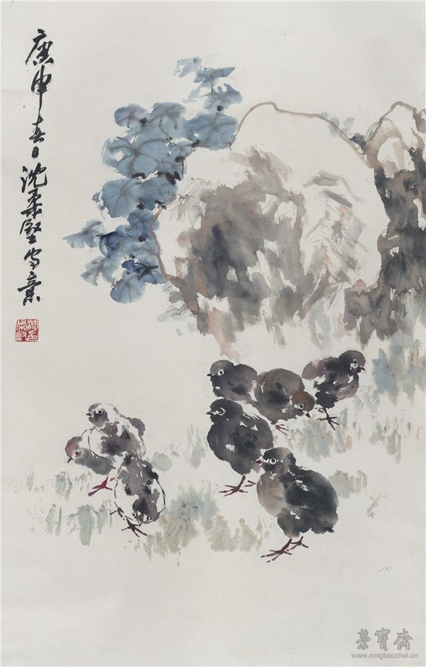 沈柔坚 群雏 100cm×58cm