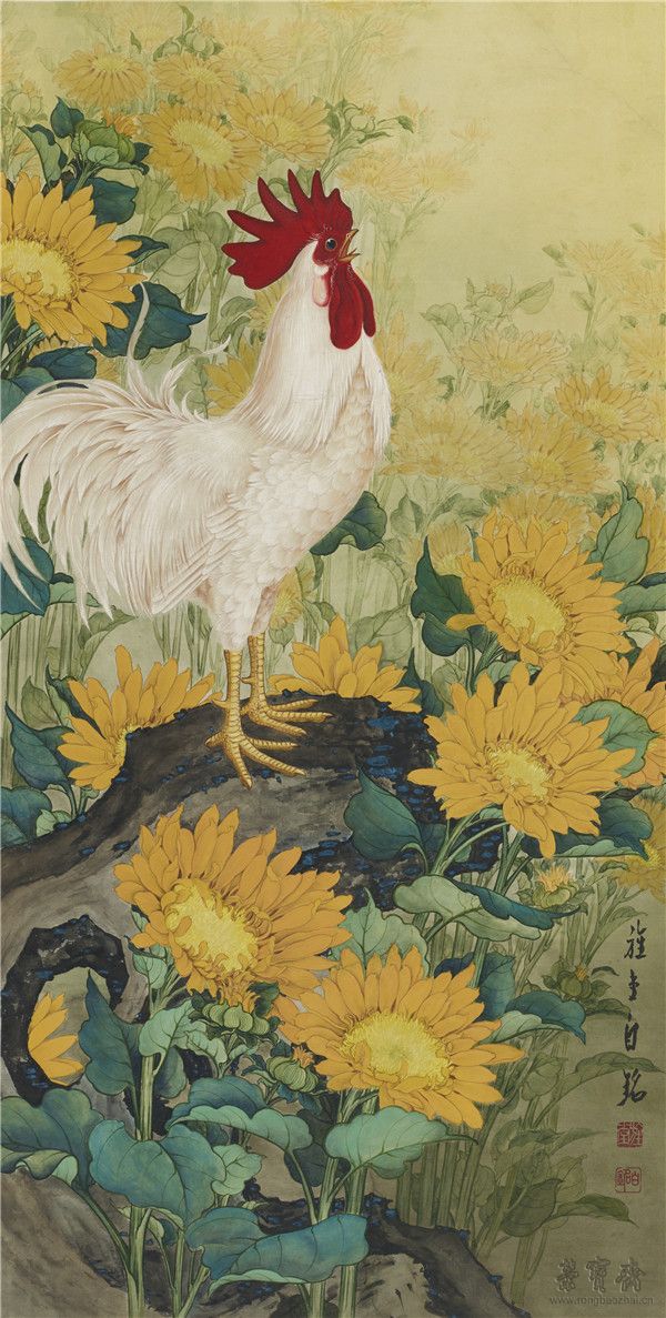 白铭  葵花公鸡 126cm×63cm