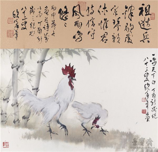 欧豪年 一鸣天下白 91cm×97cm