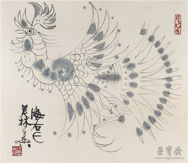 韩美林 鸡 67cm×76cm