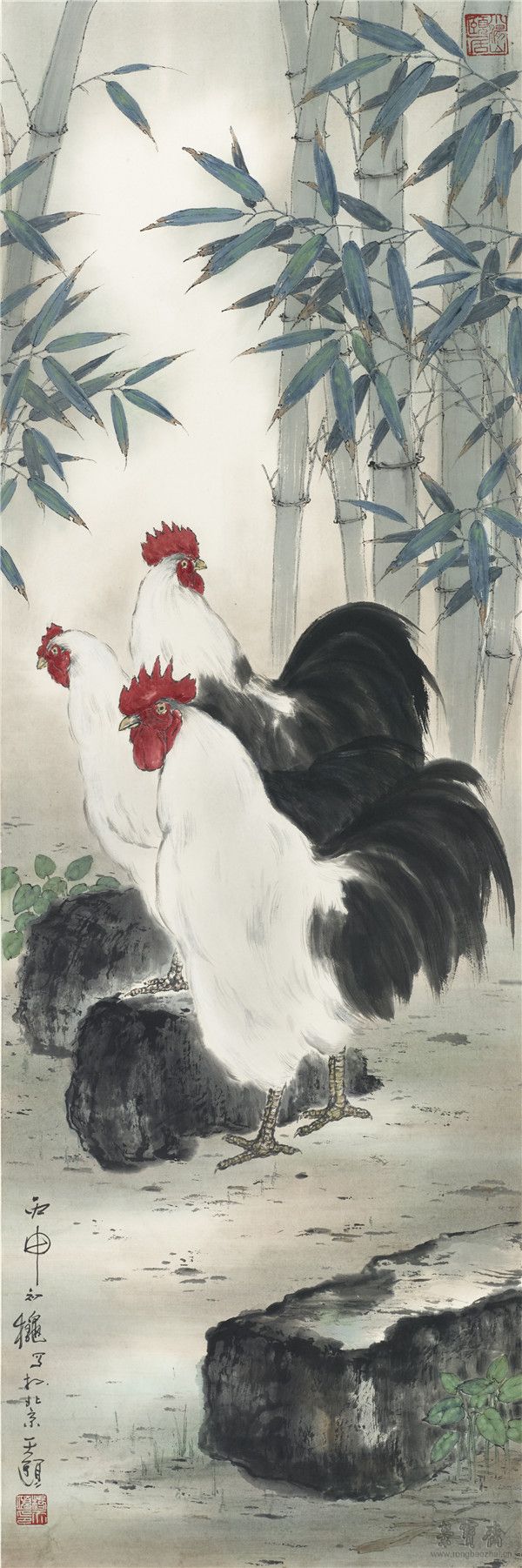 杨天颐 鸡 103cm×35cm