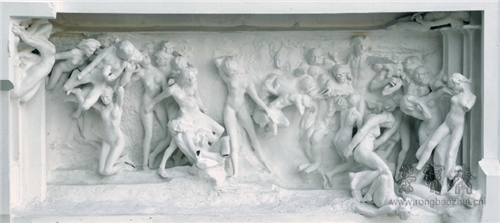奥古斯特•罗丹 地狱之门 (门楣) 128.5cm×258cm×86cm 石膏 1887—1889 罗丹美术馆藏