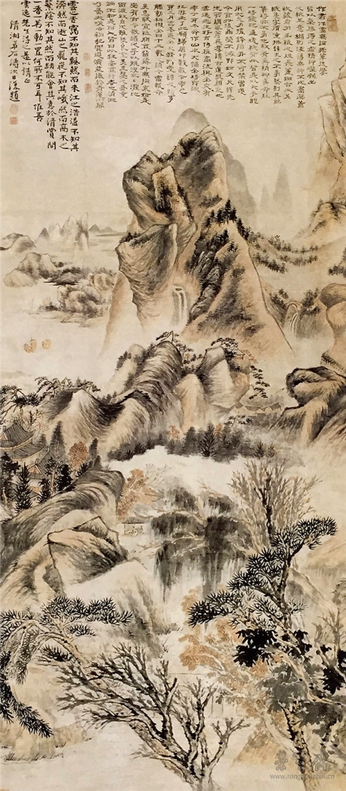清 石涛 江天山色图 四川省博物馆藏