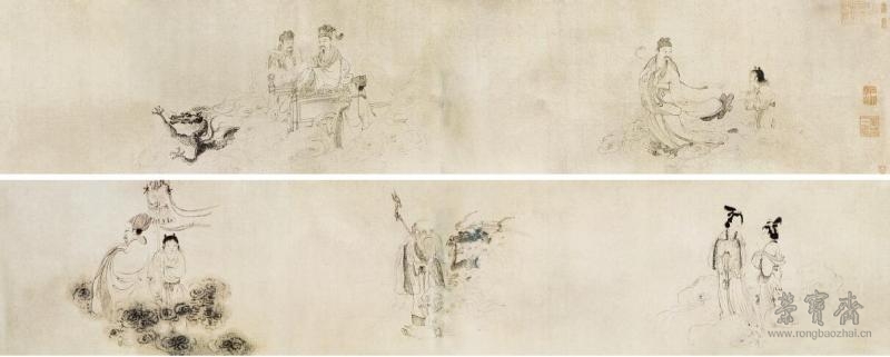 明 杜堇 九歌图卷之一、二534.8cm×26.5cm 故宫博物院藏