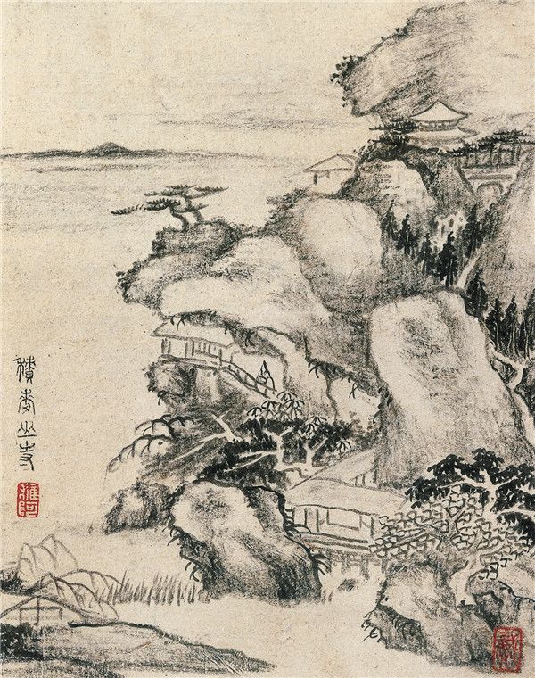 清 戴本孝 山水图册选一 16.4cm×21.8cm 故宫博物院藏