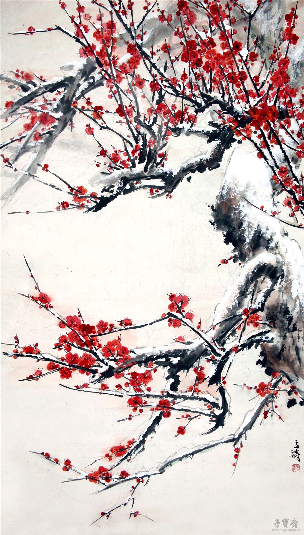 王雪涛 傲雪迎春 150×77cm