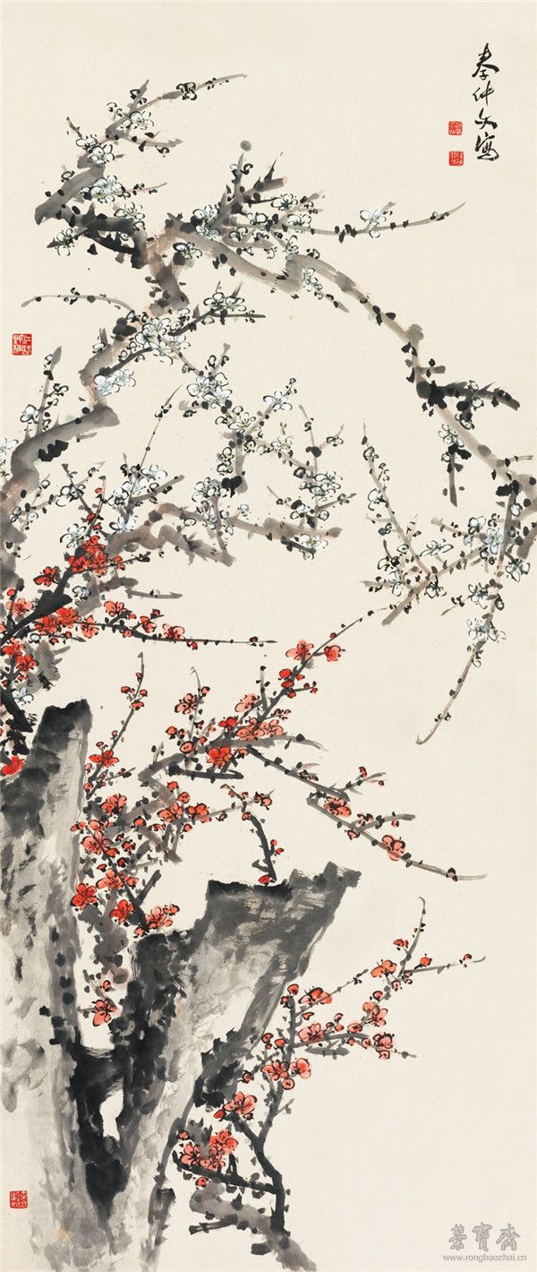 秦仲文 梅花 59.5cm×140cm 1956 中国美术馆藏