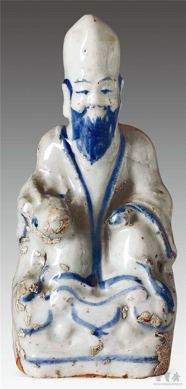 明 青花瓷寿星之一 项元汴夫妻合葬墓出土