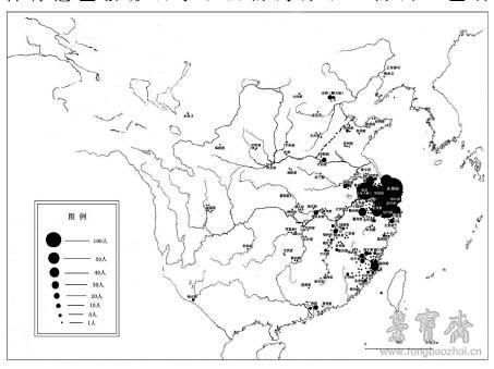 明代画家地理分布图