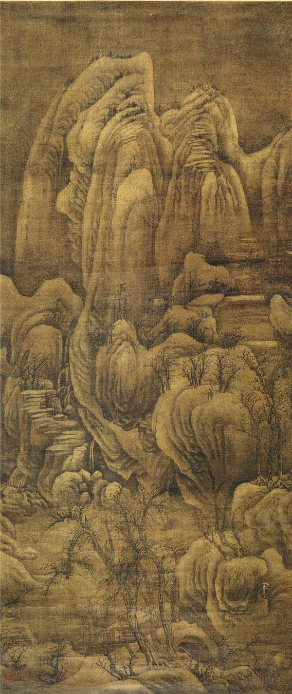 北宋 佚名 群峰晴雪图 48.2cm×114cm 1071广东省博物馆藏