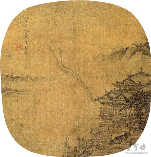 元 佚名 黄鹤楼图 24.5cm×25cm 广东省博物馆藏