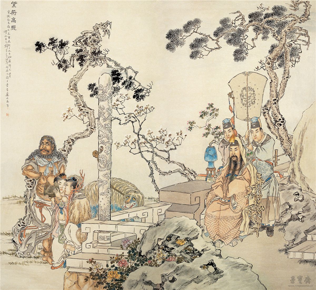 钱慧安《紫微高照》176.5cm×189cm 1909年