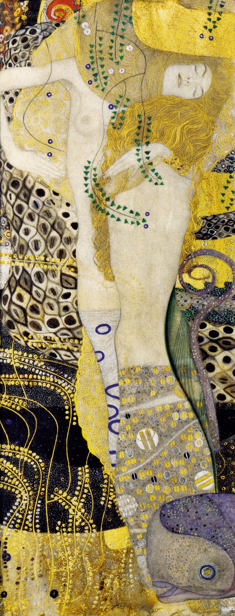 奥地利 克里姆特 水蛇 综合材料 1904-1907 维也纳奥地利美术馆藏20cm×50cm