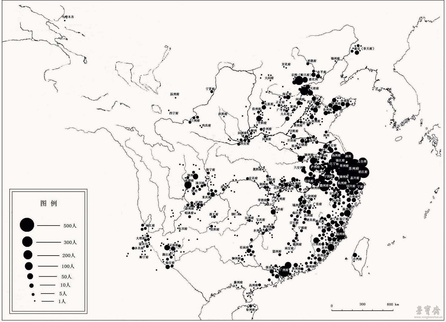 清代画家地理分布图