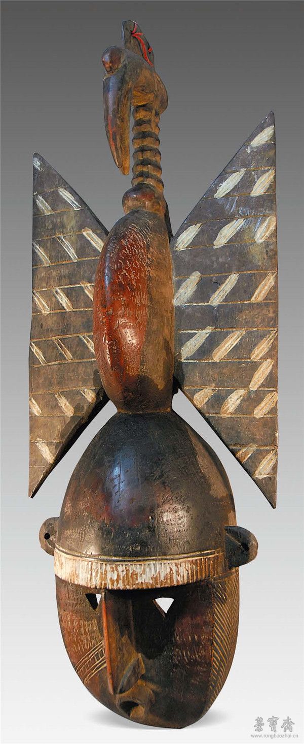 科特迪瓦 “卡拉奥”鸟饰面具 高90cm中国国家博物馆藏