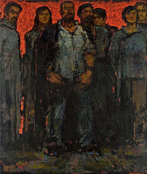 闻立鹏 英特纳雄耐尔一定要实现 油画 1963