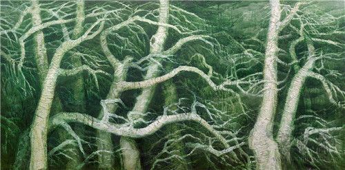 闻立鹏 感悟生命 油画 232cm×116cm 2006 中国美术馆藏