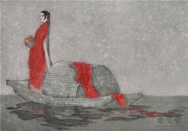 陈川 女儿红之一 99cm×33cm 2015 纸本工笔 (局部)