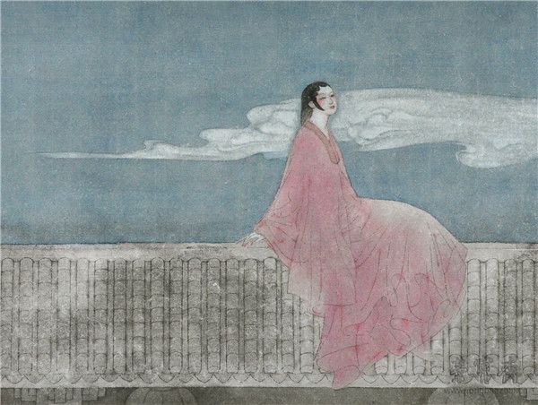 陈川 女儿红之二 99cm×33cm 2015 纸本工笔 (局部)