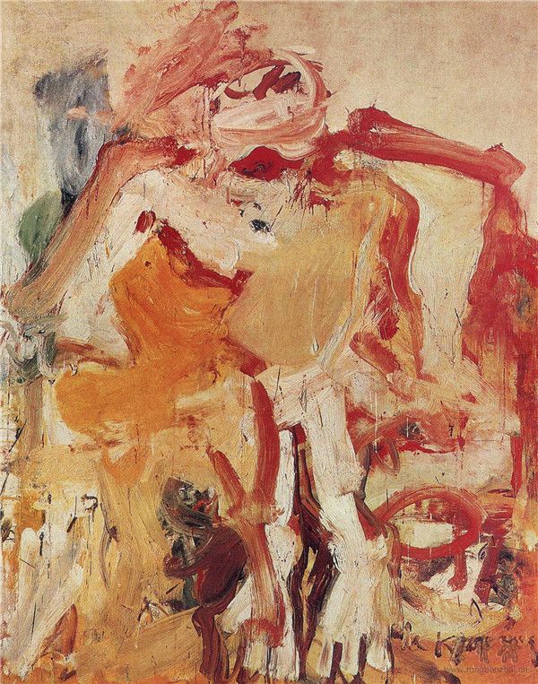 德·库宁 风景中的女人之四 布面油画 117.6cm×146.5cm 1968