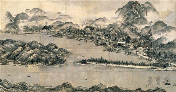 日本 雪舟 天桥立国 168.5cm×89.4cm 日本京都国立博物馆藏