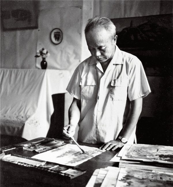 20世纪70年代，古元于北京鼓楼家中创作
