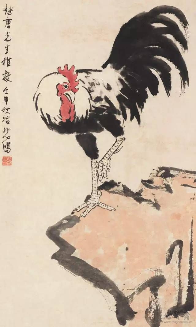 Lot 307  徐悲鸿  大吉图  76cm×45.5cm