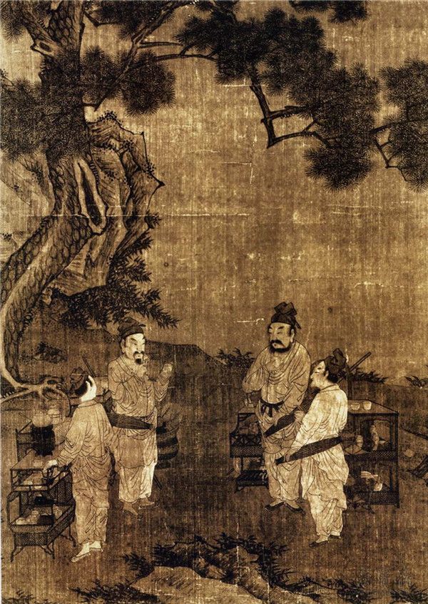南宋 刘松年(传) 斗茶图 57cm×60cm 台北故宫博物院藏
