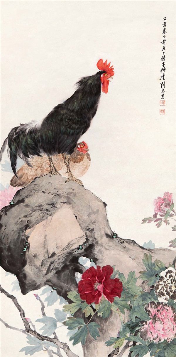 刘奎龄 功名富贵图 54cm×114cm 1935 天津博物馆