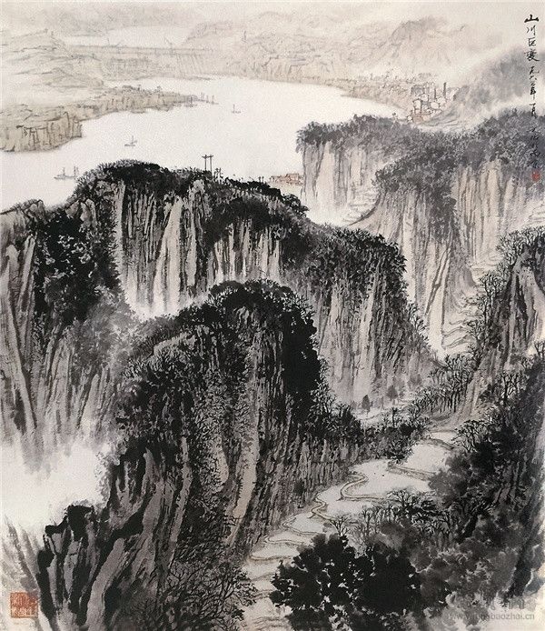 宋文治 山川巨变 103.5cm×86.5cm 纸本设色1963 年1 月 江苏省美术馆藏
