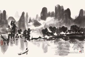 徐悲鸿《漓江春雨》