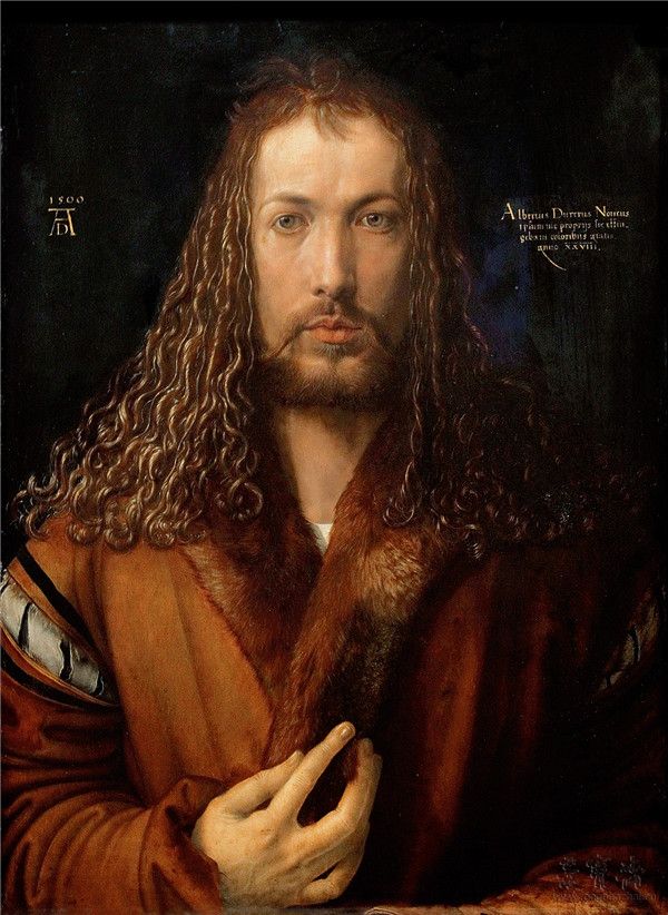 德国 阿尔布雷特·丢勒 自画像 木板油画 48.7cm×67.1cm1500 德国老绘画陈列馆藏