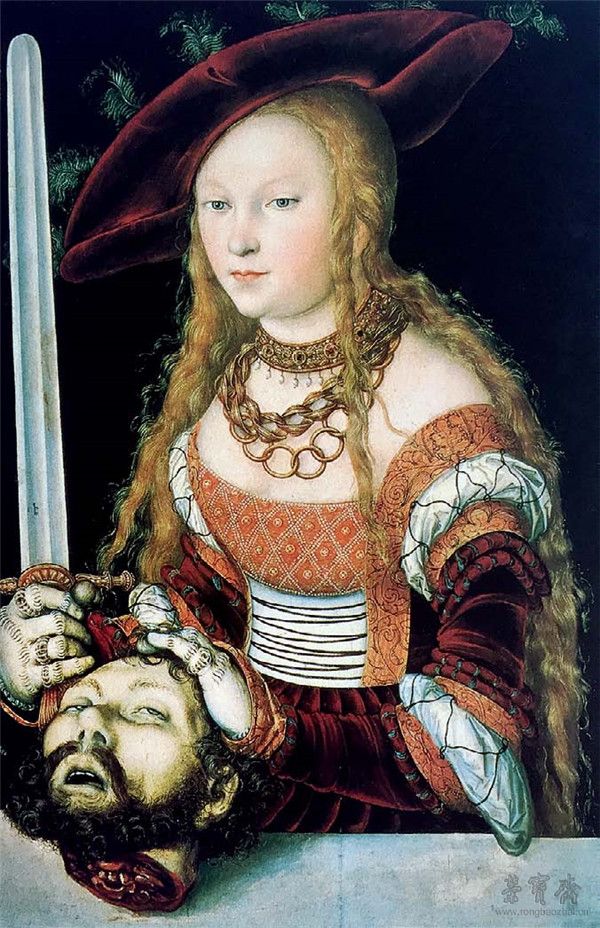 德国 老卢卡斯·卡拉纳赫 犹滴与荷罗孚尼油彩 1530 维也纳艺术史博物馆藏