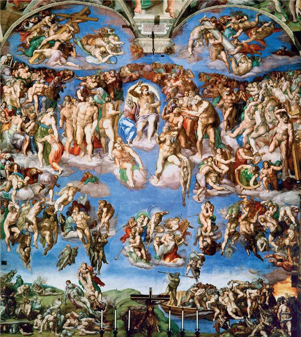 意大利 米开朗基罗 最后的审判 壁画 1536-1541 梵蒂冈西斯廷教堂藏