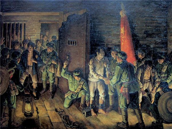 胡一川 开镣 246cm×174cm 1950 油画 中国国家博物馆藏