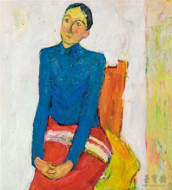罗尔纯 女青年（一） 布面油画 1988