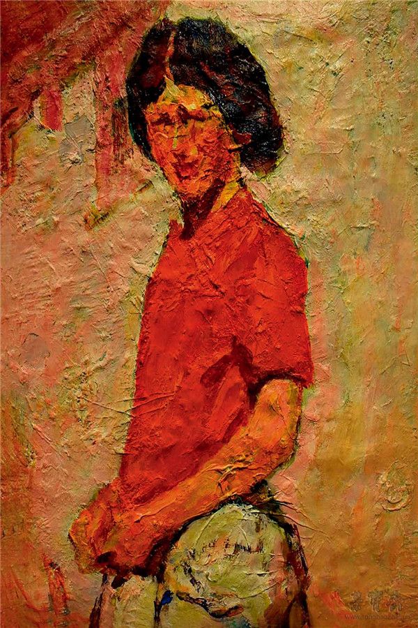 罗尔纯 佛堂前 布面油画 37.5cm×48cm 2008