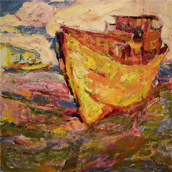 罗尔纯 泊 布面油画 50cm×50cm 2014